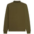 Fred Perry Black Twin Tipped Collar Dark Green Long Sleeve Polo Shirt XS